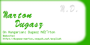 marton dugasz business card